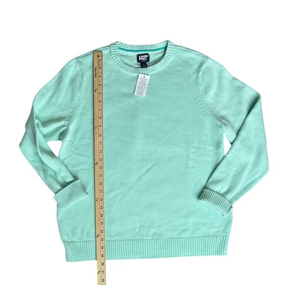 Lands End Sweater Womens M/ 10-12 Mint Green Drifter Mint Green LS Crewneck NWT - Picture 3 of 11